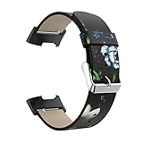 Happy Event Lederband ersetzen Uhrenarmband für Fitbit Charge 3 (D)