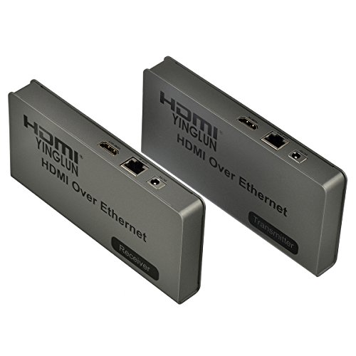 YINGLUN HDMI KVM über IP Extender Transmitter + Receiver 120m 365ft über Einzige CAT6 Ethernet Kabel befolgen TCP/IP Standard mit USB Port Netzteil - 5