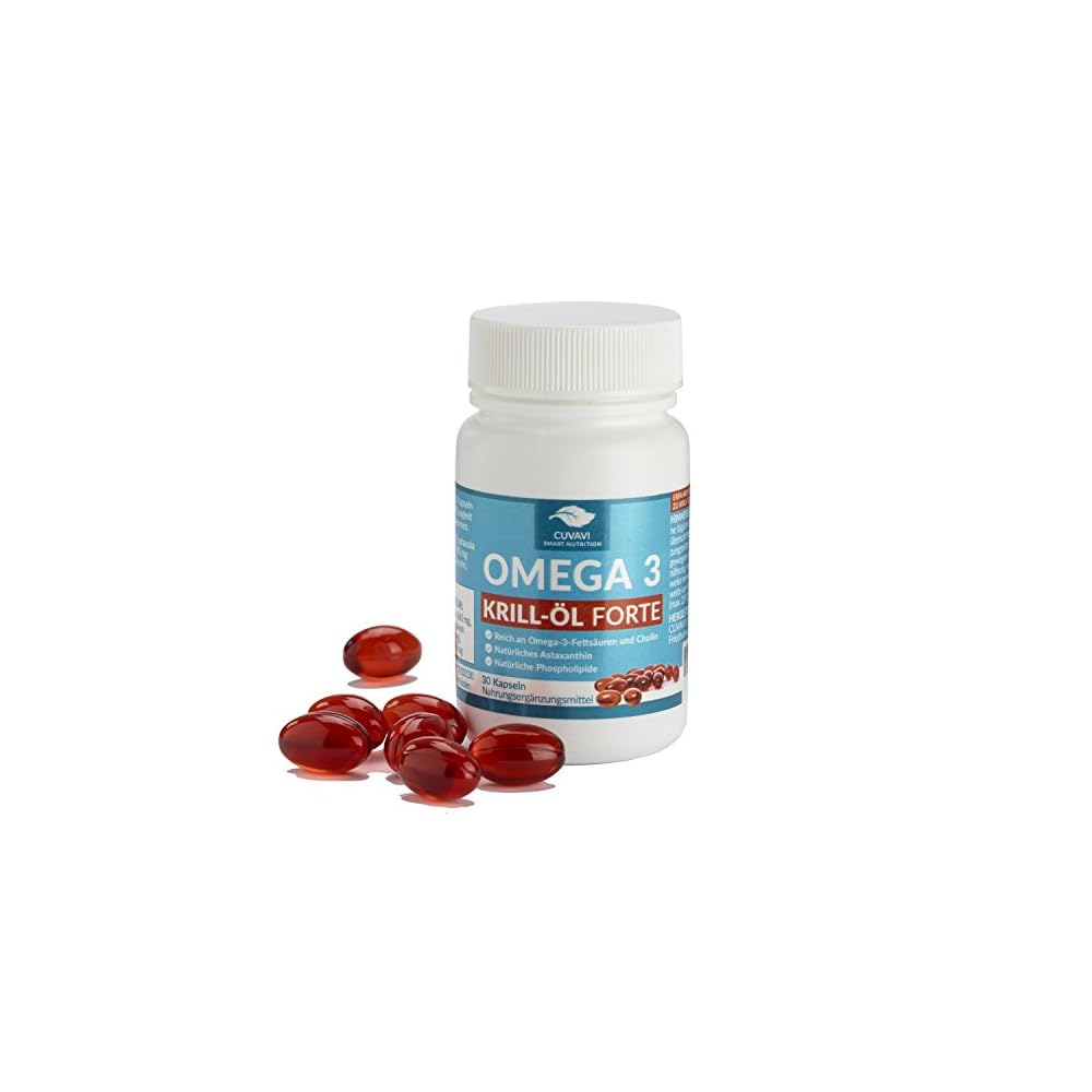 Cuvavi Omega 3 Krill L Forte 590mg Premium Omega 3 Kapseln Aus Krill Hochdosiert Mit 260 Mg Epa Und Dha Omega 3 Fettsuren Pro Tag Fr Herz Und Leber