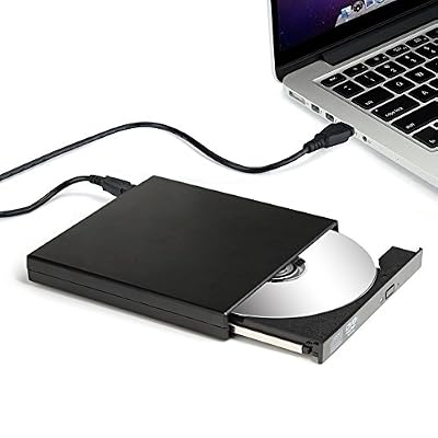 Salcar - Externe DVD R CD-RW Lecteur CD Graveur USB 2.0 DVD Combo (disque dur externe antichoc et antibruit) Compatible avec Macbook Air (Pro) & d'autres PC portable/ordinateurs (Windows Vista/ Linux/ 7 /8 /10 & Mac OS etc.) de bureau - Noir