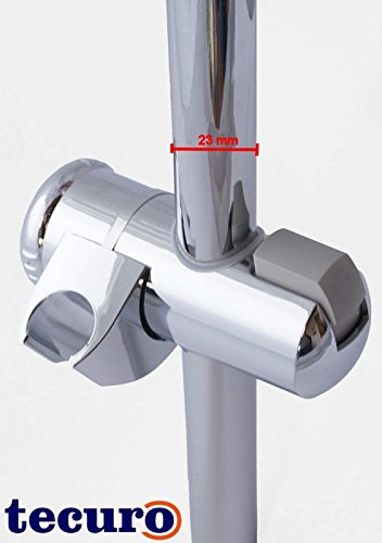 tecuro Gleiter Schieber Brausehalter für Wandstange Ø 23 mm chrom - 2