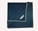 Tuppence and Crumble soft fleece Baby blanket denim with cream stitching