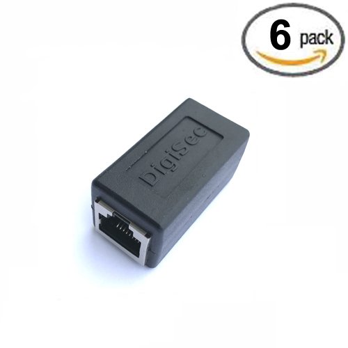 DIGISEC RJ45 Hochbeanspruchbar Ethernetkabel Kupplung Cat6 Kabel 8P8C Netzwerkkabel Verbinder RJ45F auf RJ45F Buchs (6-stücke, schwarz-STP)