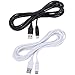 Produktbild Sumind 2 Stück 10 Fuß Gamepad USB Ladekabel Power Ladekabel für Nintendo und Wii U, Weiß und Schwarz