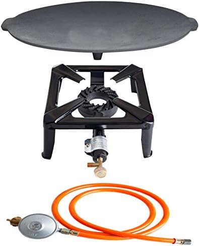 Hob without Safety Pilot with 8.5 KW power; dimensions: 30 x 30 x 15 CM and Ø 45 CM Gusseisengrillschale &amp;Regler