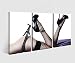 Produktbild Leinwand 3 tlg. Sexy Frau Erotik Liebe Po Schuh Girl Druck Bilder Wandbild 9B754 Holz - fertig gerahmt - direkt von Hersteller, 3 tlg BxH:120x80cm (3Stk 40x 80cm)