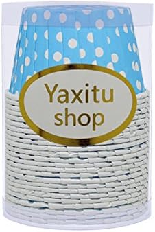 Yaxitu Polka Dot Paper Cupcake Cases Muffin Cases Baking Cups (Pack of 24) (Blue)