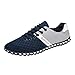 Produktbild Ba Zha Hei Männer Beiläufig Bewegung Erbsenschuhe Herren Beiläufige Reine Farbe Breathable Tuch Schuhe Flache Fußschuhe Komfort Weich Schuhe Mode SportSchuhe (Blau, 45)