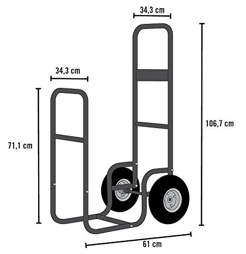 ShelterLogic Kaminholzwagen Edelstahl, Brennholzkarre und Holzkorb für Kaminholz; Kaminholzwagen mit Rollen für Innen- und Außenbereich - 5