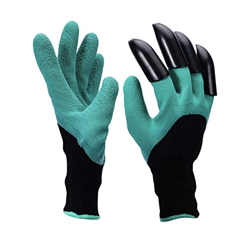 Gants de génie de jardin avec boutons de doigts Griotte Uniex Rapidement & Facile à creuser et à l'usine de Safe pour Purning (1pair), Vert