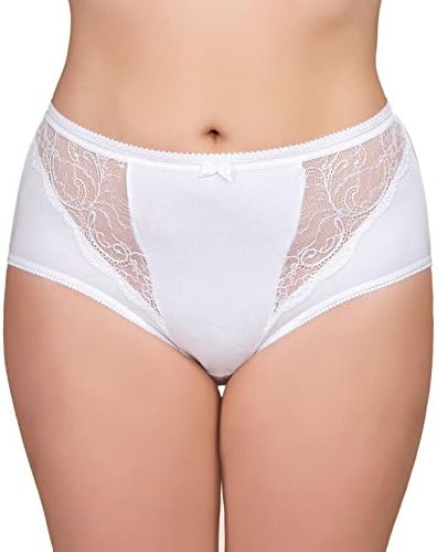 CFB 023 0504 Women Sexy Lingerie Cotton Lace Bikini Underwear Women Sexy Gifts For Women Undies Pantys BBW Panties Plus Size Full Figure Briefs Knickers, 7XL White 1 Pack
