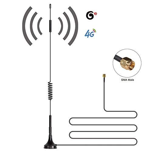 Covvy Antenne SMA omnidirectionnelle 700 MHz - 2700 MHz 12DB avec câble de 10 Pieds pour amplificateur de Signal (SMA-Mâle)
