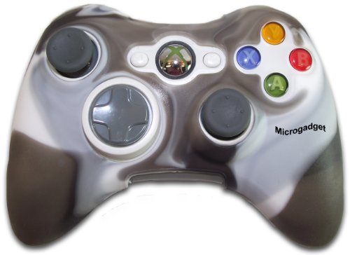 Preisvergleich Produktbild Microgadget Hülle aus Silikon für XBox 360 Controller, Grau / Weiß