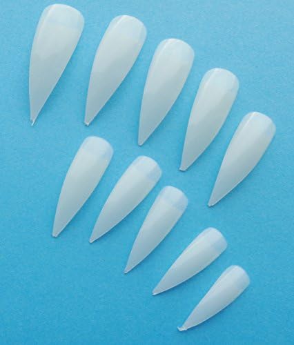 Natural Opaque Curved Long Stiletto Point Salon False Nail Tips 100 - Pink-Candy