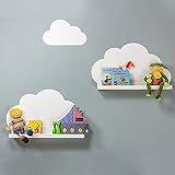 Wandtattoo Wolken passend für deine IKEA Ribba / Mosslanda / Mosslanda Bilderleisten (Farbe Weiß) - Babyzimmer Kinderregale