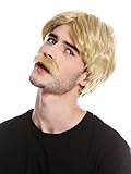 Nuevo y en empaque original! WIG ME UP ® - 4129-ZA89 Peluca y Bigote Hombres Halloween Carnaval Retro Playboy gigoló policía de 1970 Rubio