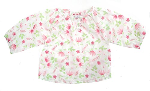 Plum Collections 3/6m Baby Girl's Lightweight Cotton Longsleeve Summer Blouse - Floral