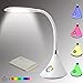 Produktbild Dimmbare LED Tageslicht Schreibtischlampe,Verstellbar Weiß Augenschutz Tischlampe,Tischleuchte,Leseleuchten,Leselampe für Kinder,Mädchen,Schlafzimmer,Farbwechsel Atmosphare Touch Nachttischlampen,7W 3 Helligkeitsstufen,Farben Ändern Nachtlichter