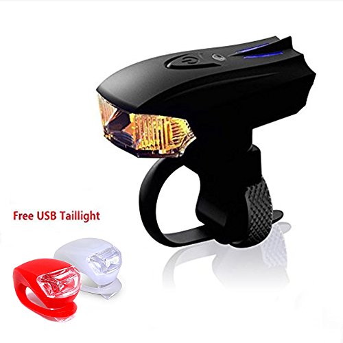 LED Fahrradlampe Fahrradbeleuchtung Wiederaufladbare per USB Aufladbares Intelligenter Lichtsensor aus Aluminiumlegierung 400 Lumen Superhelle, Smarte, Strapazierfähige Fahrradlicht
