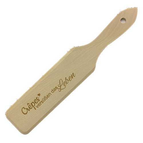 "Crêpes versüßen das Leben" | Crepes-Wender aus Holz mit Gravur - Tolle Geschenkidee