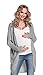 Happy Mama Women's Maternity Chunky Knit Cardigan Coat Warm Wrap. 323p (Grey, ONE SIZE UK 10/12/14)