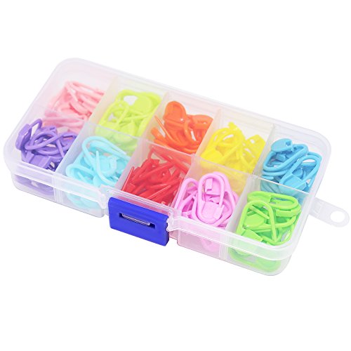 Homgaty 120 Stricken Häkeln Locking Maschenmarkierer 10 Farben mit Fach Box - 4