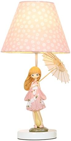 Teenage Bedroom Table lamp HALORI Umbrella with Girl Design Table lamp & Pink Fabric Shade