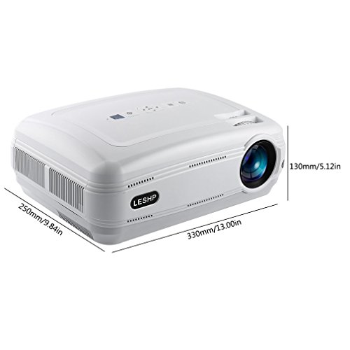 720P Projector, 720P LCD Projector High Resolution High Braightness 3200 LM Multimedia Home Cinema Theater HDMI VGA USB for Laptop TV