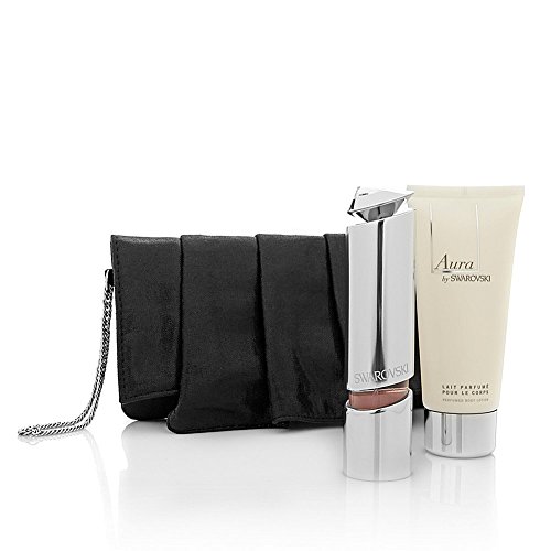 Aura by Swarovski Eau de Parfum Refillable Spray 30ml, Perfumed Body Cream 100ml & Pouch