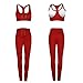 Produktbild UJUNAOR BH-Frauen Blusen Sexy Damen Oben Bandage Klassische Racerback Sport Top Fuer Yoga Fitness-Training(Rot,Large)