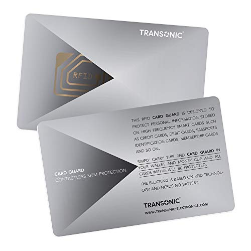 Transonic RFID/NFC Tarjeta de Bloqueo | Protección de Tarjetas sin Contacto | 1 Tarjeta Protege Toda su Cartera