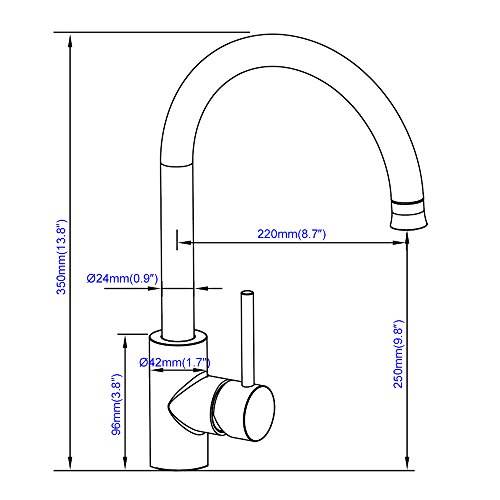 Homelody Wasserhahn Küche mit Brause Küchenarmatur 360° schwenkbar/drehbar Auslauf Spültischarmatur Spülbecken Spültisch Armatur Mischbatterie für Küche - 6