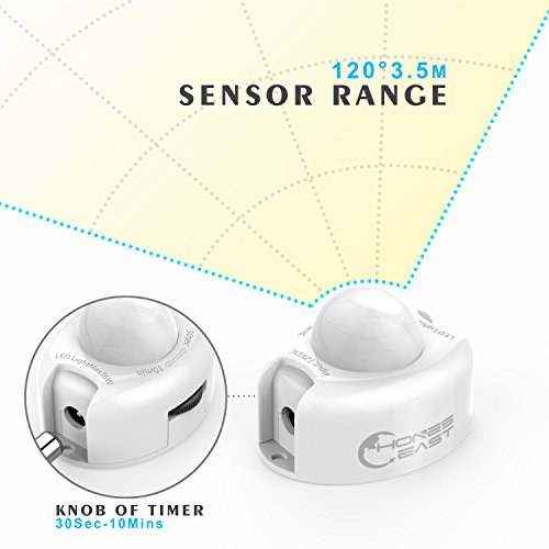 HonestEast Bett Licht, LED-Streifen Licht, Bewegungsaktivierte LED-Lichtleiste, Automatischer Ein/Aus Bewegungsmelder mit 2 Sensoren, Nachtlicht 2 Sensor Kit (warmweiß, 2x 1,2M) - 3