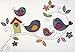 Kids Rug Bird Design Cream Blue Orange Green 80x150 cm