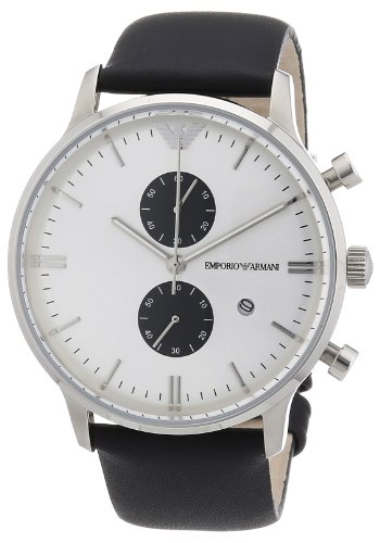 Emporio Armani Men's Quartz Watch AR0385 AR0385 with Leather Strap