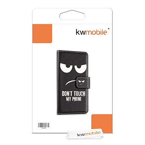 kwmobile Funda para Samsung Galaxy A3  2016  - Carcasa de  Cuero sint  tico  con dise  o Don t Touch my Phone - Case con  Tarjetero 