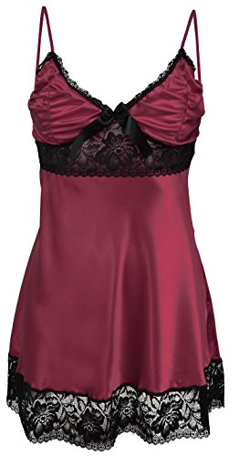 Preisvergleich Produktbild DKaren-Nachtwäsche Negligee aus Satin MARITA (bordeaux, L)