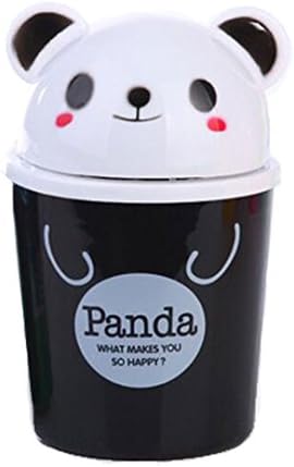 Crasy Shop Creative Cartoon Animals Plastic Desktop Trash Can Mini Desktop Storage Box,4L (Panda)