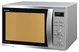 Sharp R-941STW 3-in-1 Mikrowelle mit Heißluft und Grill / 40 L / 1050 W / 1450 W Heißluft / 1300 W Quarzgrill / Inverter Technologie / digitale Steuerung / 18 Automatikprogramme / Timer / Edelstahl