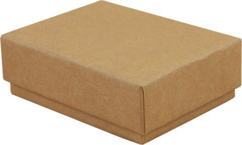 10 x Natural Brown Shallow Earring Box, 75 x 55 x 25mm, Rigid Natural Brown Jewellery Boxes