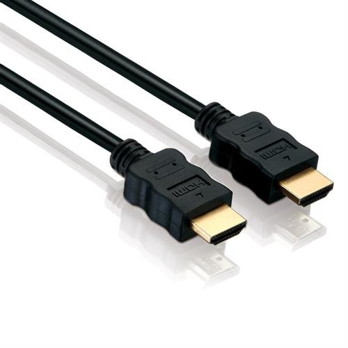 HDSupply X-HC000-005E High Speed HDMI Kabel mit Ethernet, HDMI-A Stecker (19-polig) auf HDMI-A Stecker (19-polig), 2-fach geschirmt, vergoldete Kontakte, 0,5m, schwarz
