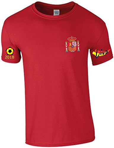 Spain 2018 World Cup Football T Shirt Support Your Country (XL 46)