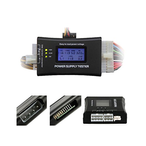 MagiDeal LCD Netzteil Tester Netzteiltester Diagnose Power Supply Tester 20/24 Pin 4 SATA HDD-Tester für PC Computer - 5