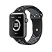 Produktbild VIKATECH Für Apple Watch Armband 42mm, Weiche Silikon Ersatz Armbänder für Apple Watch Armband 42mm Series 3/2 / 1, Sport, Edition, M/L, Schwarz/Kühles Grau