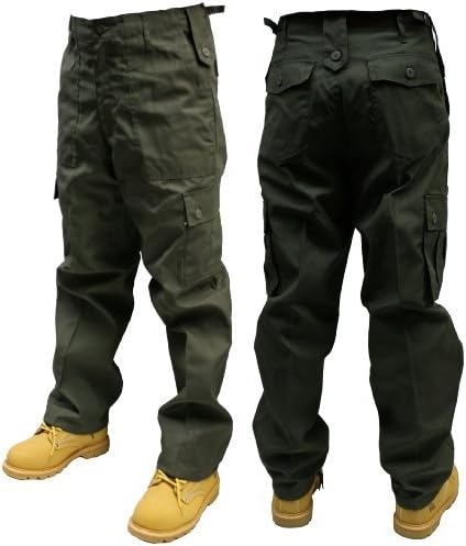 Adults Army Olive Cargo khaki Trousers Sizes W26"-50", L30"&amp;32"