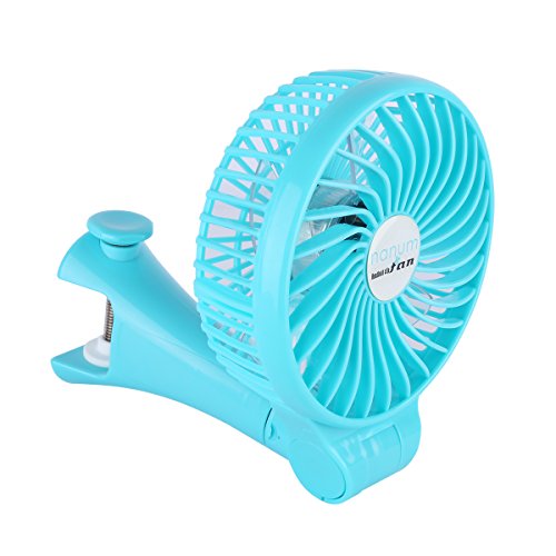 Totoose Handventilator batteriebetrieben Leise USB Clip Mini Einstellbarer Ventilator (Blau) - 5