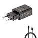 Produktbild TechExpert Ladekabel 1M + 1 A USB Netzteil Schwarz für iPhone 5 5S SE 6 6S 6Plus iPod Touch 5 6 ipod Nano 7
