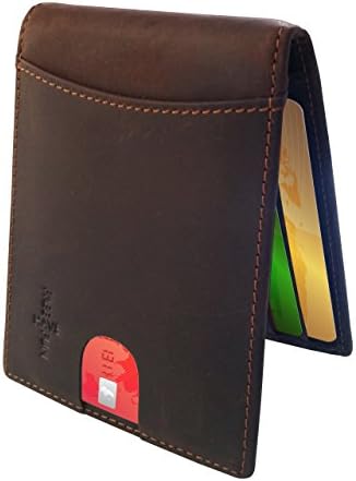 Leather Rfid Wallet, brown | Slim Wallet Money Clip | Thin wallet with rfid protection | Wallet with credit card holder | Rfid Blocker Money Bag | Portmonee with credit card holder