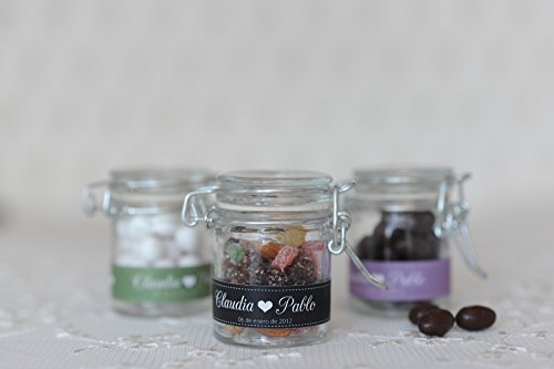 Einweckglas klein ca. 4,4 x 6,0 cm zum befüllen – Einmachgläser – als Gastgeschenk sowie als Tischkarte – wds.9188 - 3