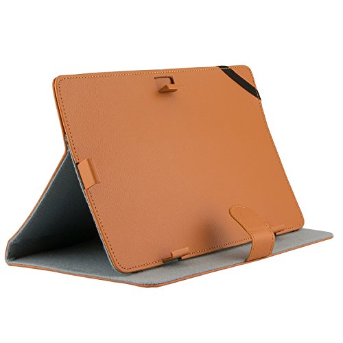 iProtect Kunstleder Tasche für MEDION LIFETAB Schutz Hülle Case mit Stylus PEN für S10334 MD98811 10,1 Zoll braun - 4